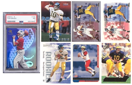 2000 Tom Brady Rookie Card Collection (6 Different Cards) - Featuring 2000 Fleer EX (#1252/1500) - PSA NM 7